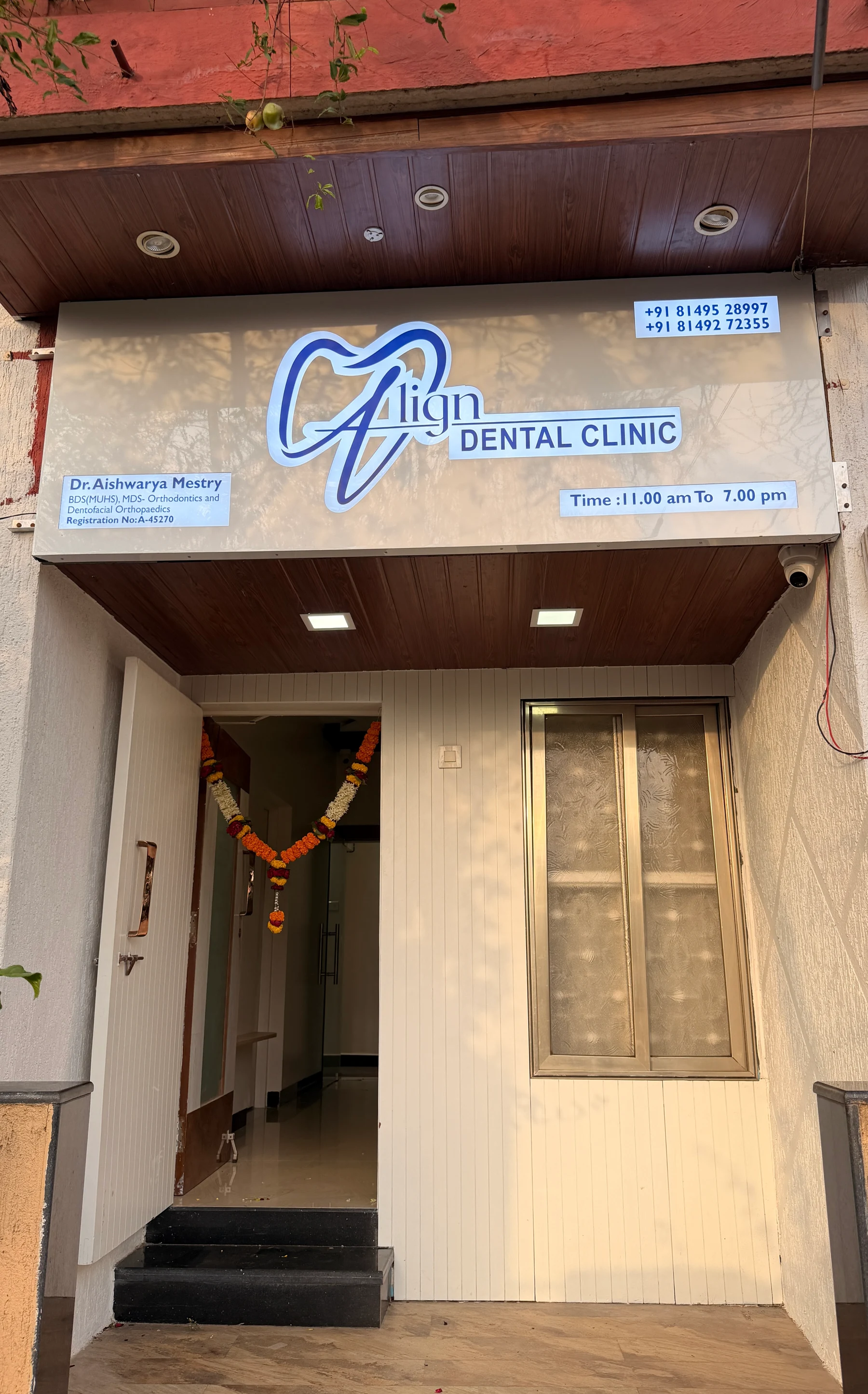Align Dental Clinic entrance in Ahilyanagar