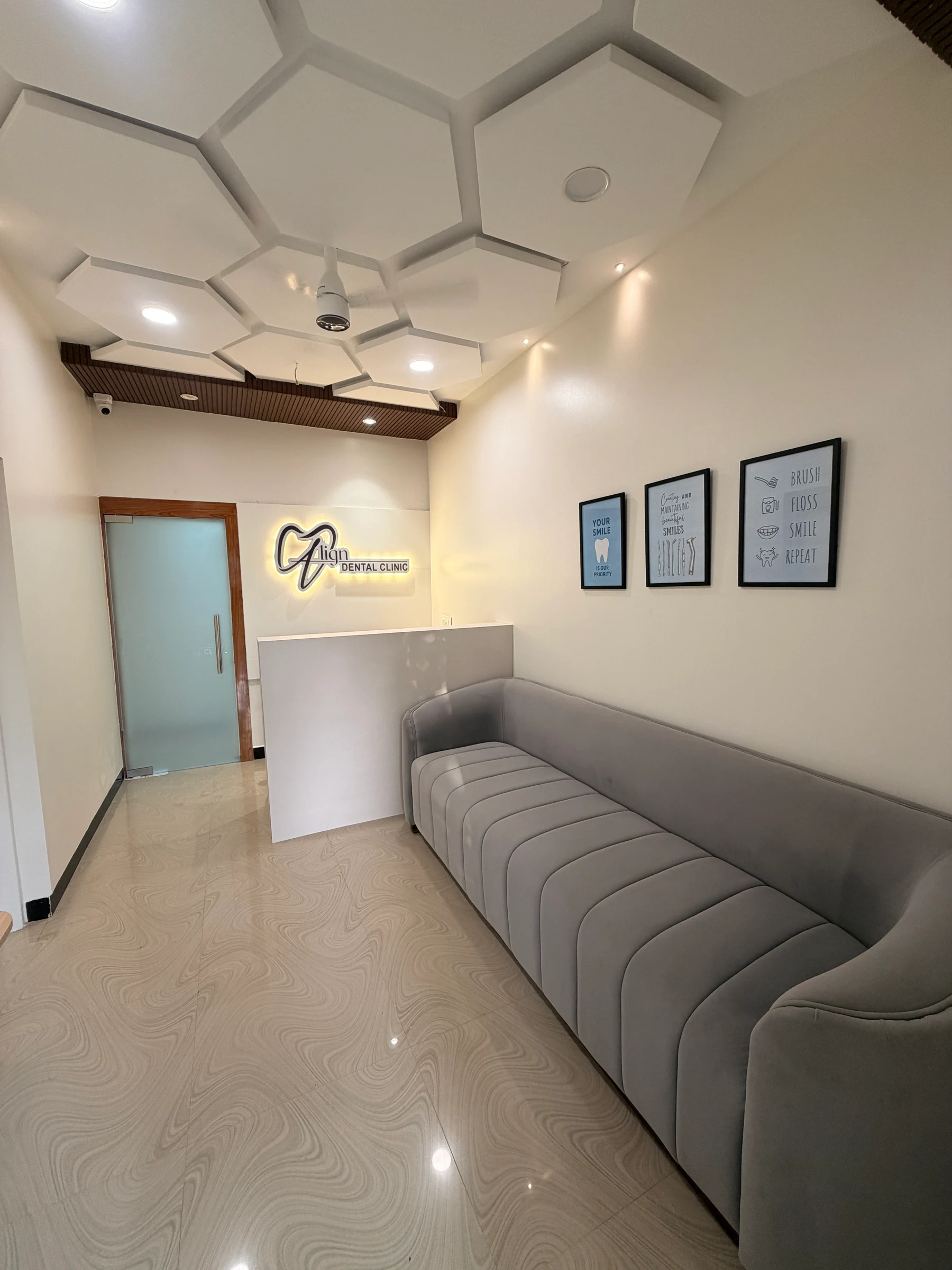 Reception area at Align Dental Clinic